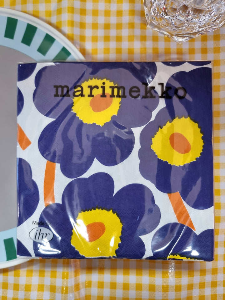 Marimekko Unikko Dark Blue Paper Napkins Pack of 20