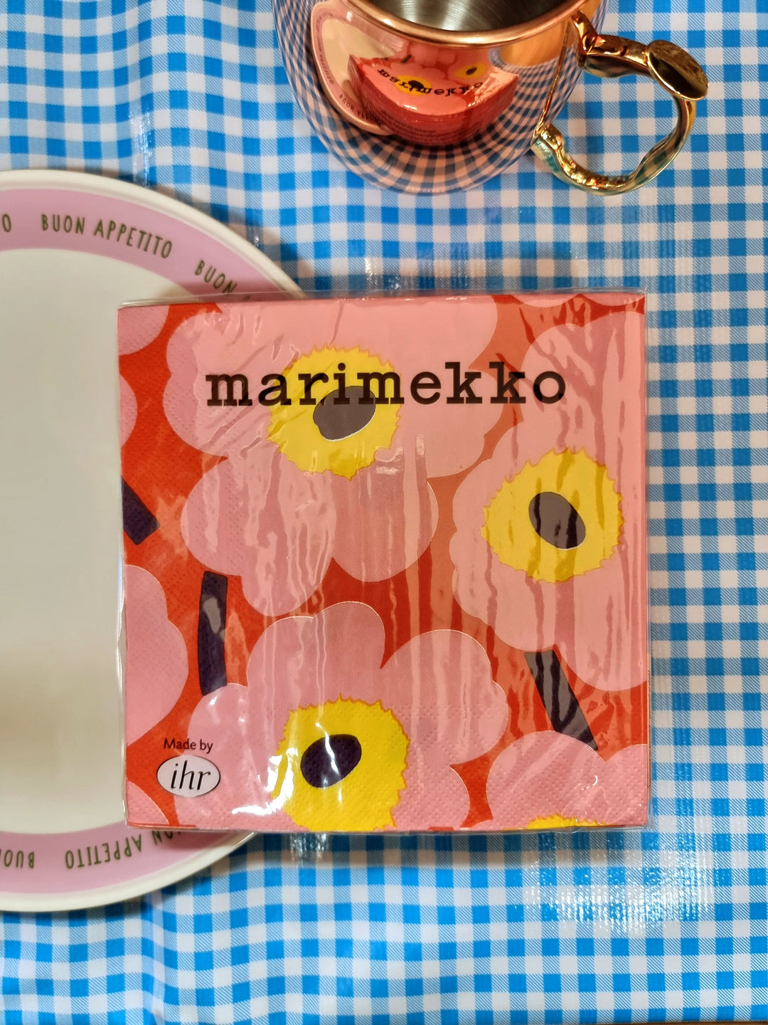 Marimekko Unikko Rose Orange Paper Napkins Pack of 20