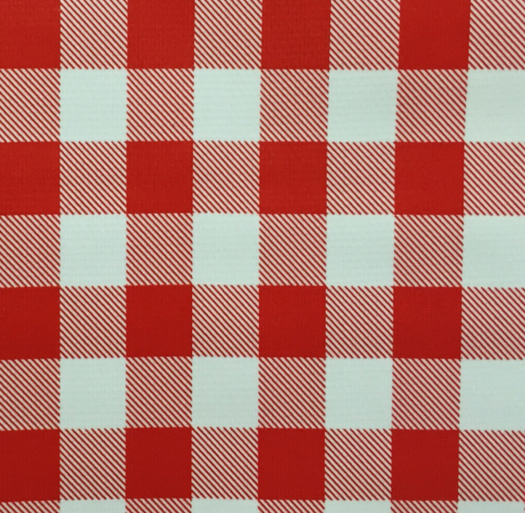 Ben Elke Mexican Oil Cloth Tablecloth Square - Big Gingham Red