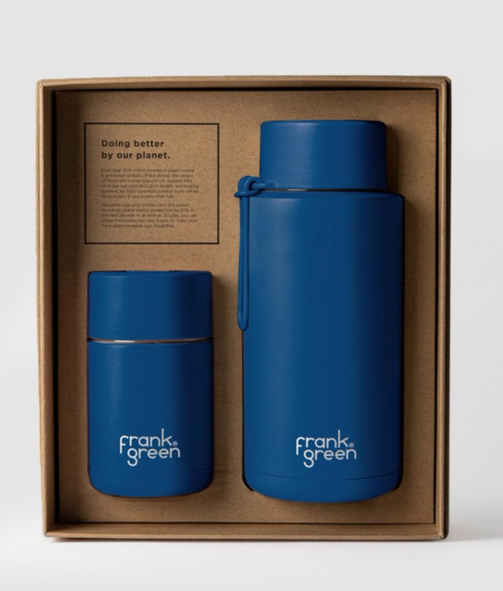 frank green - My Eco Gift Set 295ml/10oz Cup & 1L/34oz Straw Bottle - Deep Ocean