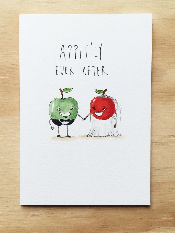 Apple'ly Ever After card by Well Drawn