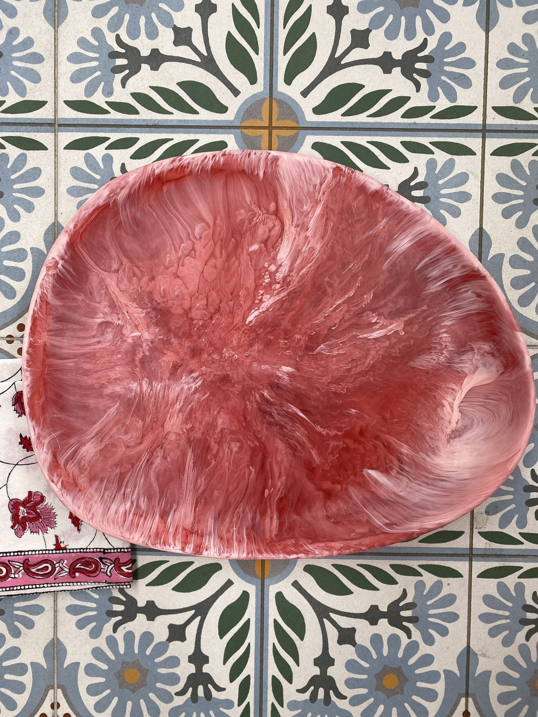 Dinosaur Designs Resin Pebble Platter - Pink Guava