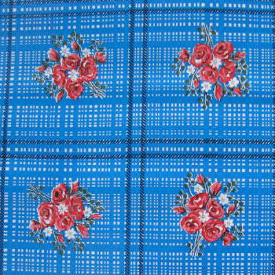 Ben Elke Mexican Oil Cloth Tablecloth Square - Bouquet Dark Blue