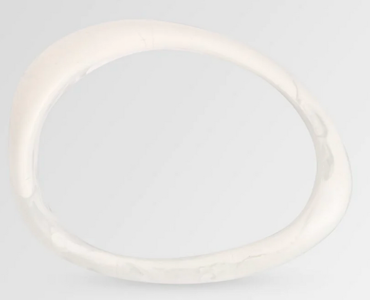 Dinosaur Designs Wishbone Bangle - White Clear - Medium