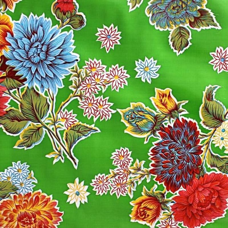 Ben Elke Mexican Oil Cloth Tablecloth Square - Mums Green